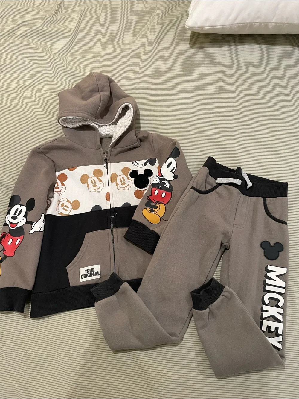 Carter's Mickey Mouse Hooded Sweatshirt Set in Black, Tan, Brown, Blue, Yellow
